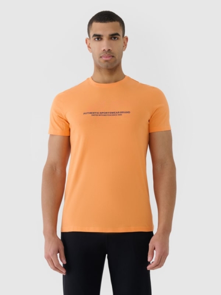 Camiseta regular estampada de hombre - naranja 4FWSS25TTSHM2004 naranja