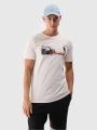 Camiseta regular de hombre con estampado - blanco 4FWSS25TTSHM2030 Blanco