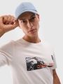 Camiseta regular de hombre con estampado - blanco 4FWSS25TTSHM2030 Blanco