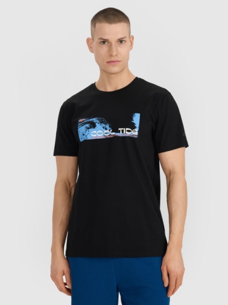 Camiseta regular de hombre con estampado - negro 4FWSS25TTSHM2030 negro