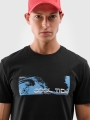 Camiseta regular de hombre con estampado - negro 4FWSS25TTSHM2030 negro