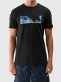 Camiseta regular de hombre con estampado - negro 4FWSS25TTSHM2030 negro