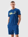 Camiseta regular de hombre con estampado - turquesa 4FWSS25TTSHM2030 turquesa