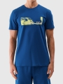 Camiseta regular de hombre con estampado - turquesa 4FWSS25TTSHM2030 turquesa
