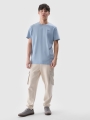 Camiseta lisa regular de hombre - azul 4FWSS25TTSHM2074 azul