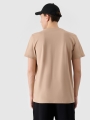Camiseta lisa regular de hombre - beige 4FWSS25TTSHM2074 Beige