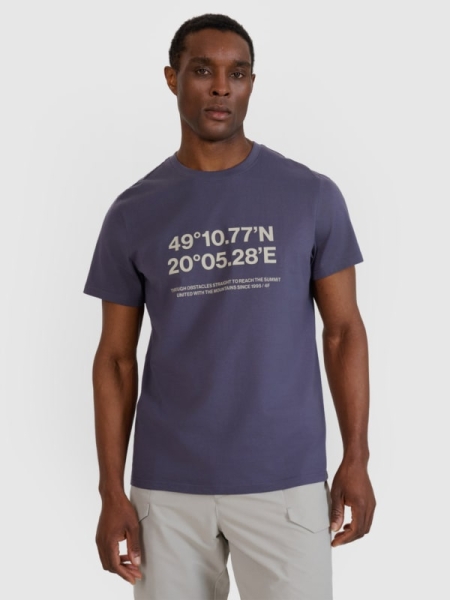 Camiseta regular de hombre con estampado - gris 4FWSS25TTSHM2209 gris