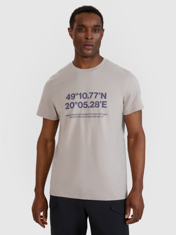 Camiseta regular de hombre con estampado - gris 4FWSS25TTSHM2209 gris