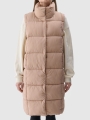 Chaleco Largo Acolchado con Relleno Sintético para Mujer - Beige - 4FWSS25TVJAF209