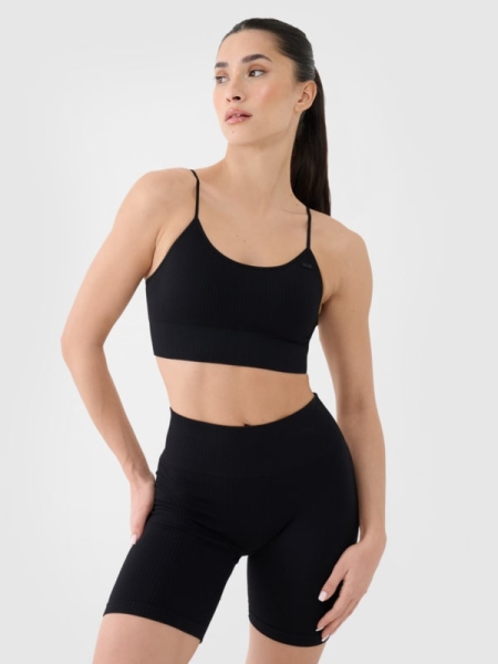 Sujetador de entrenamiento sin costuras de baja sujeción para mujer - negro 4FWSS25USBAF151 negro