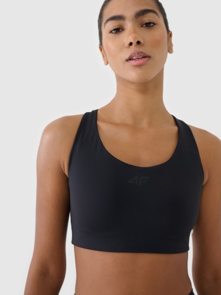 Sujetador de entrenamiento con sujeción media - negro 4FWSS25USBAF164 negro