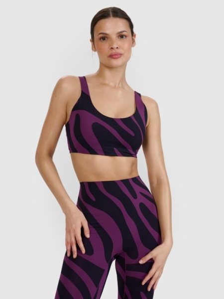 Sujetador de yoga de sujeción media para mujer - violeta 4FWSS25USBAF165 violeta