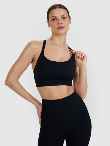 Sujetador de yoga de sujeción baja para mujer - negro 4FWSS25USBAF166 negro